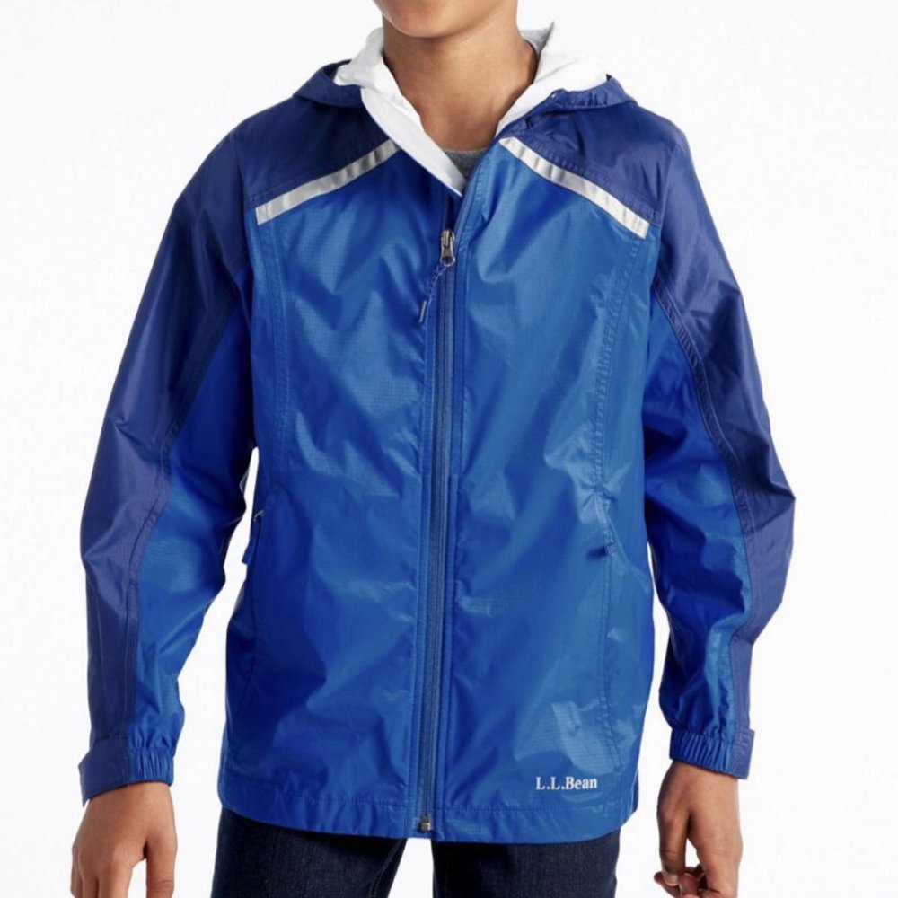 LL Bean Kids' Trail Model Rain Jacket Size M